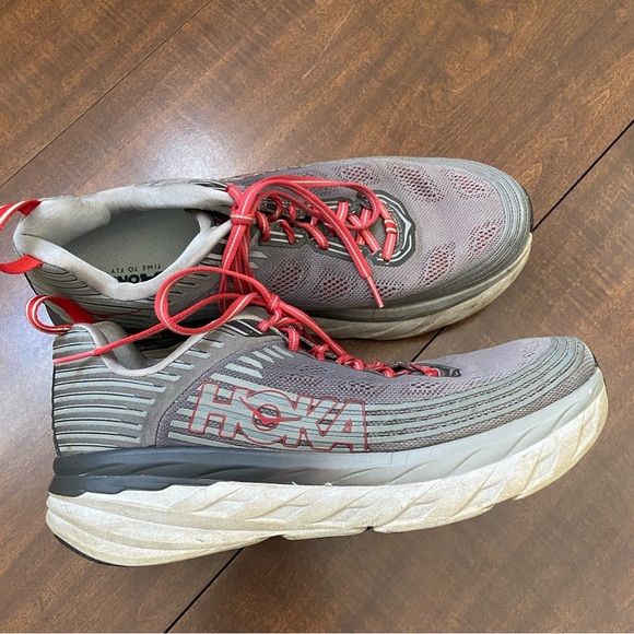 Hoka One One Other - HOKA One One Grey Red Sneakers Mens 10.5